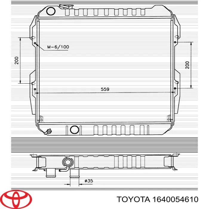 Radiador 1640054610 Toyota