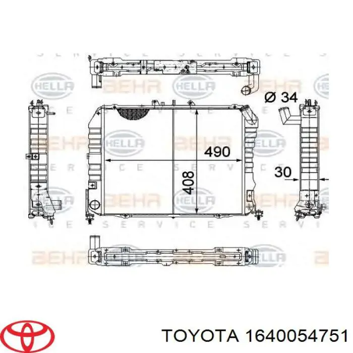 1640054751 Toyota radiador refrigeración del motor