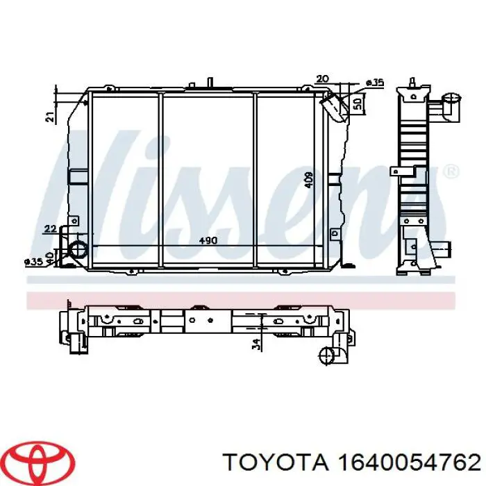 1640054762 Toyota radiador refrigeración del motor