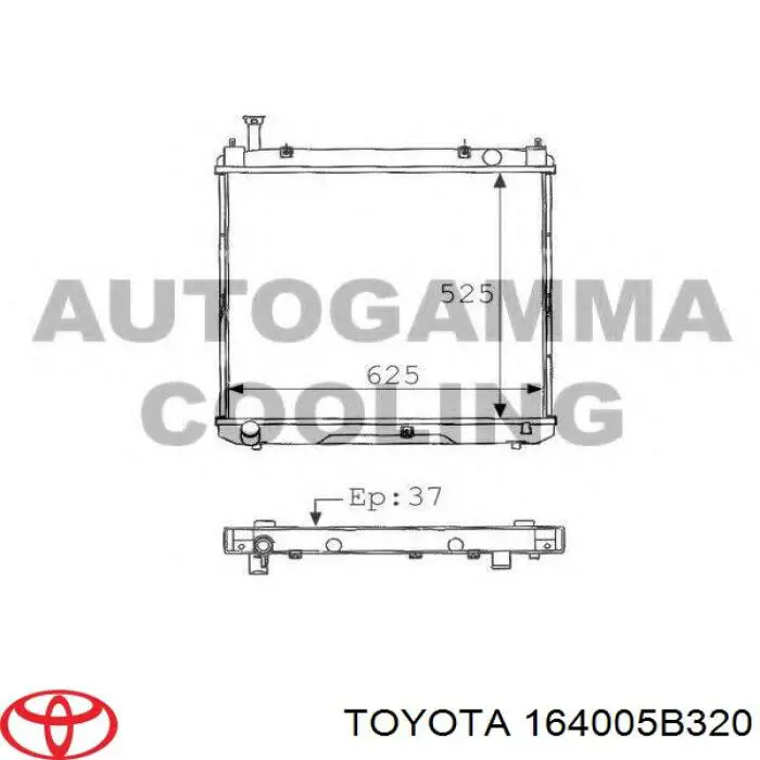 164005B320 Toyota radiador