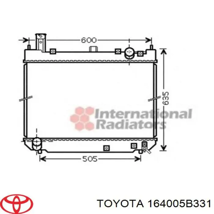 164005B331 Toyota Refrigeración del motor