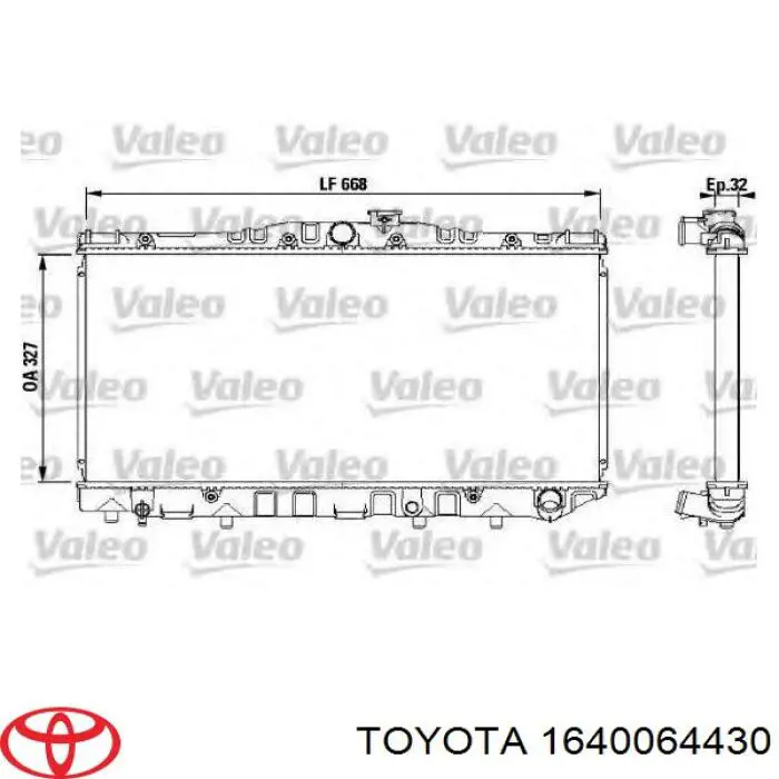  16400-64450 Market (OEM) radiador refrigeración del motor