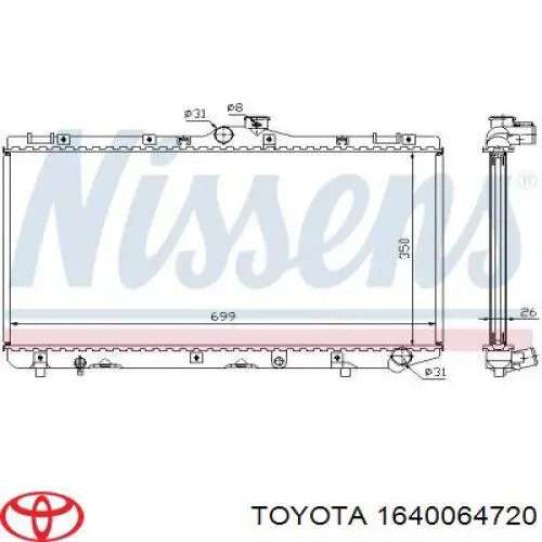 1640064720 Toyota radiador refrigeración del motor