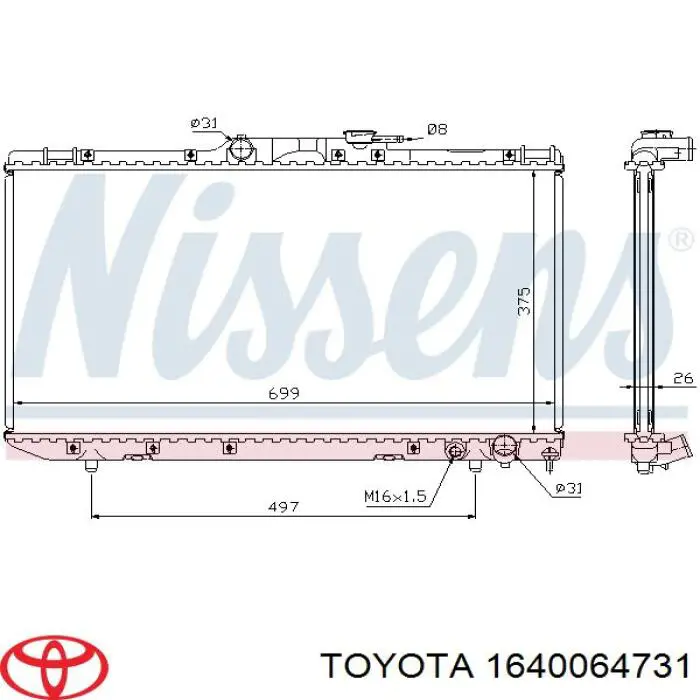 1640064731 Toyota radiador refrigeración del motor