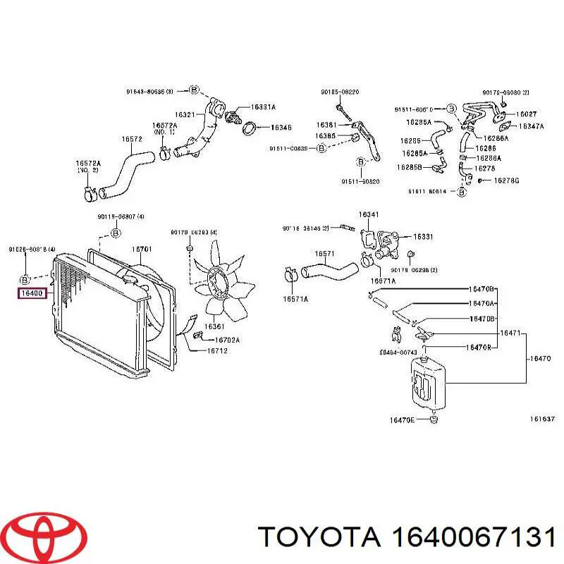 Comprar 1640067131 Toyota Radiador de auto