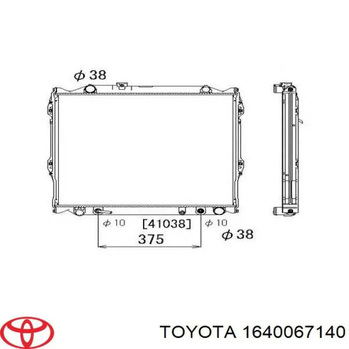 Radiador 1640067140 Toyota