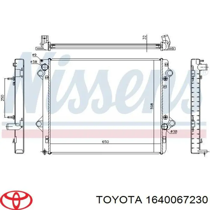 Água radiador Toyota 1640067230 precio, desde 259,01 EUR