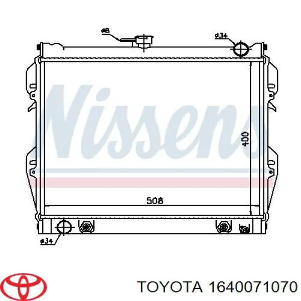 1640071070 Toyota radiador refrigeración del motor