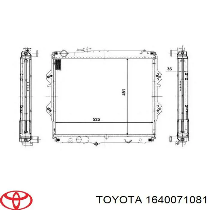 Comprar 1640035120 Toyota Radiador de auto