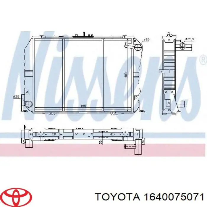 1640075071 Toyota radiador refrigeración del motor