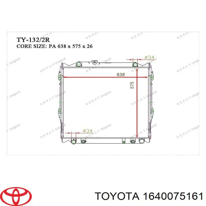 Água radiador Toyota 1640075161 precio, desde 155,02 EUR