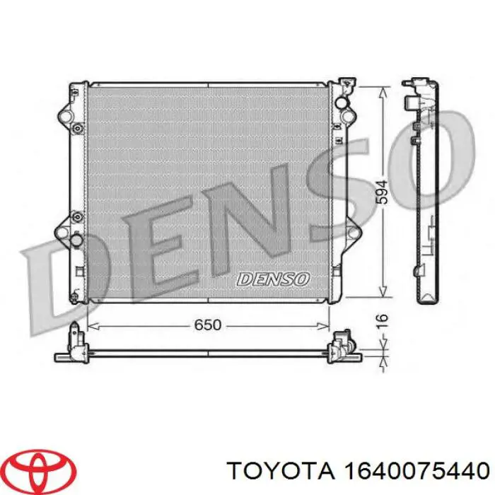 Comprar 1640075440 Toyota Radiador de auto