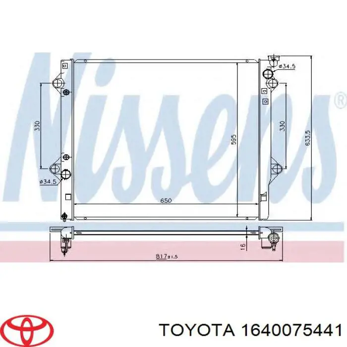 Radiador de água Toyota 1640075442