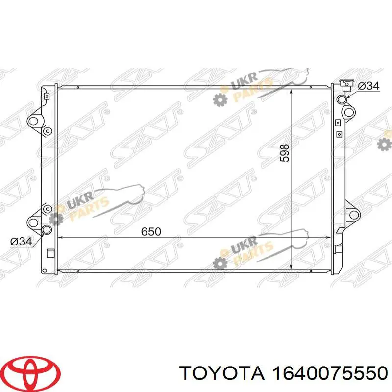 Água radiador Toyota 1640075550 precio, desde 117,49 EUR