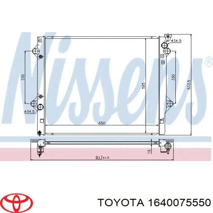 Comprar 1640075550 Toyota Radiador de auto