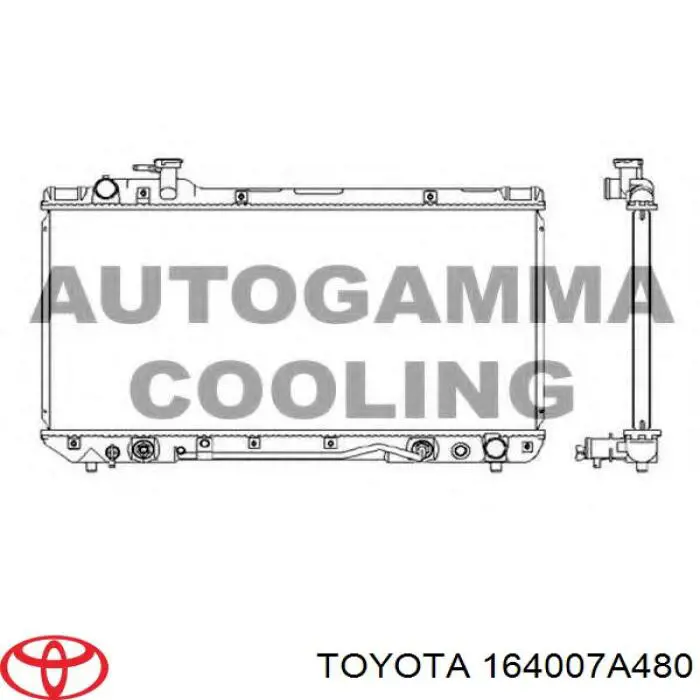 164007A480 Toyota radiador refrigeración del motor