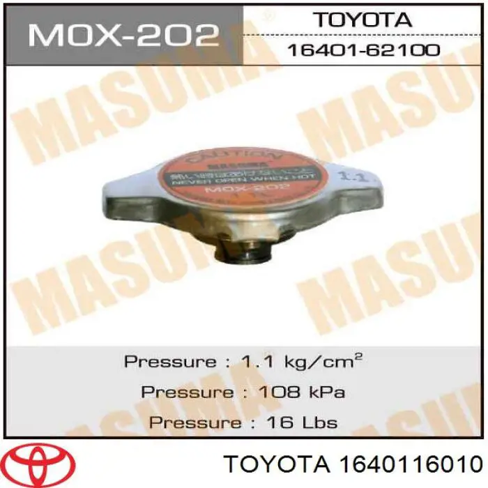 Comprar 1640116010 Toyota Tapa radiador