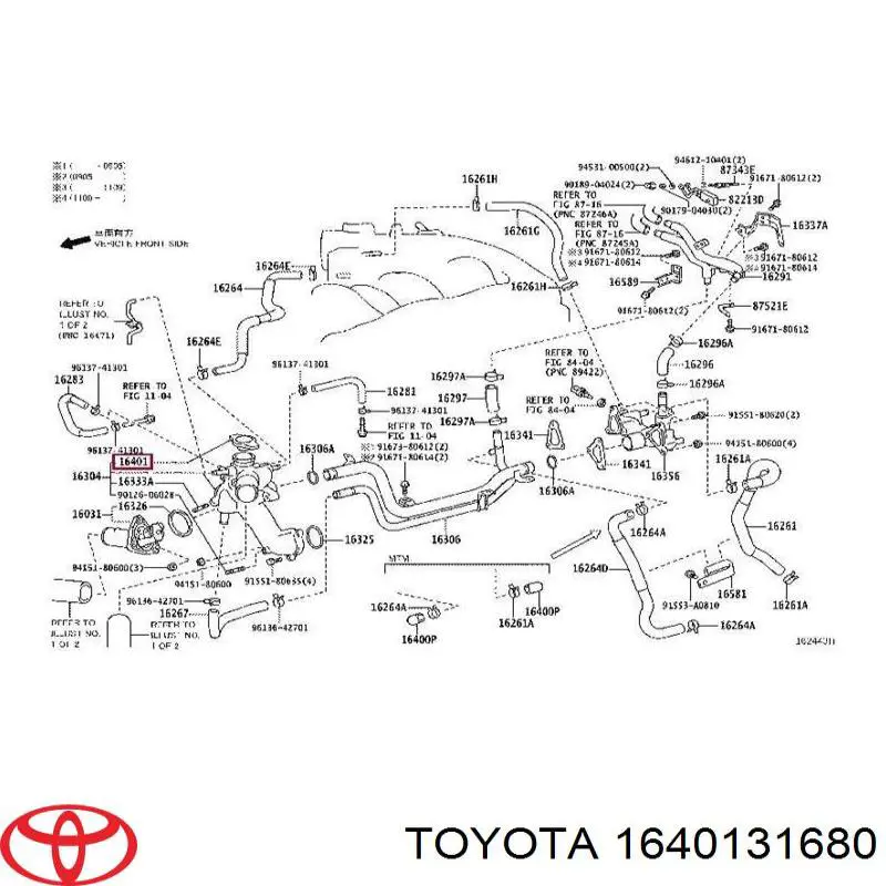 1640131680 Toyota tapón de expansión de refrigerante/anticongelante