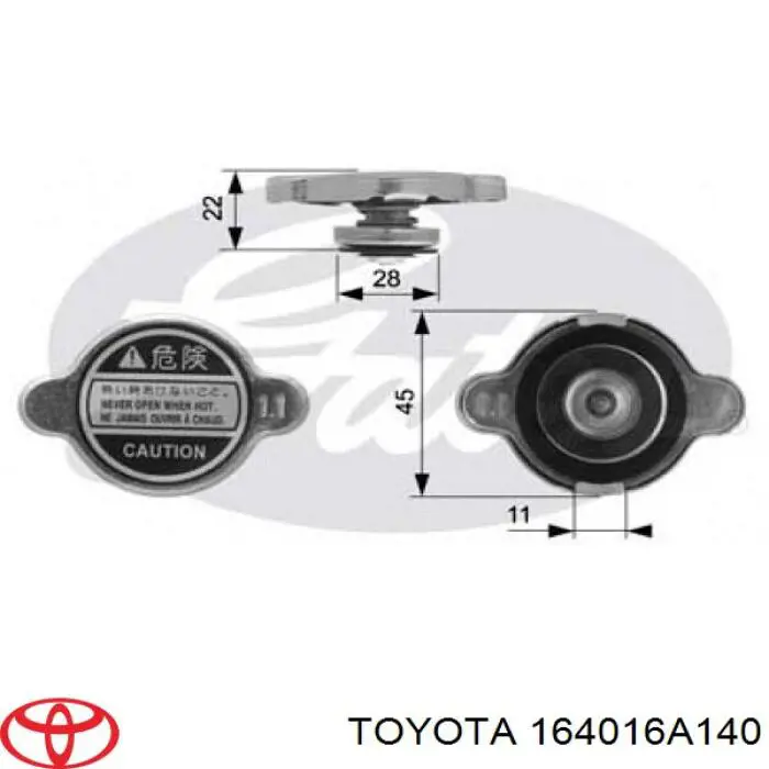 Tapa radiador 164016A140 Toyota