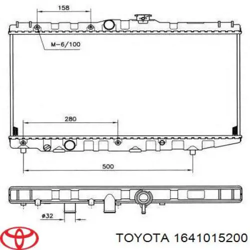 1641015200 Toyota radiador refrigeración del motor