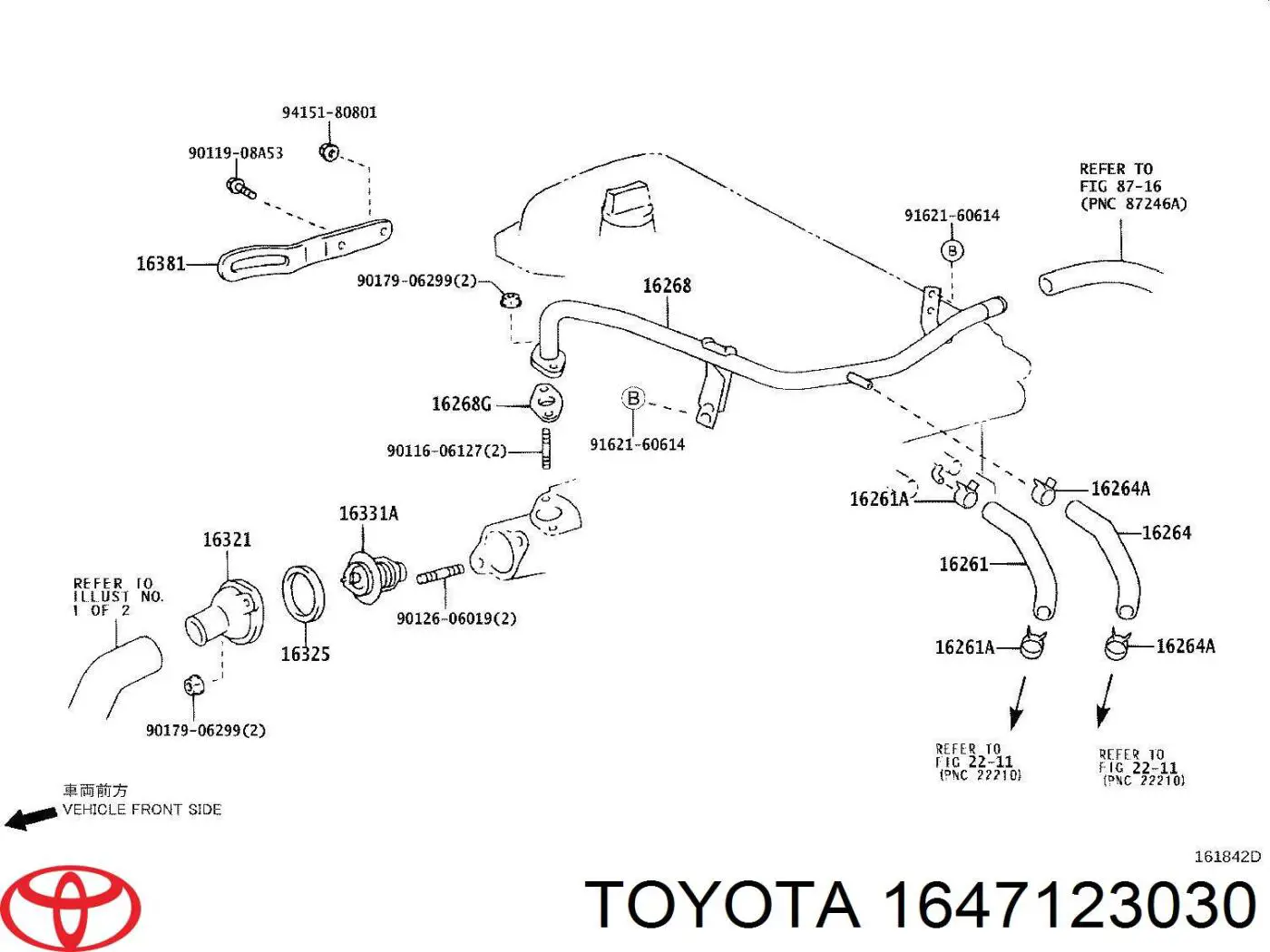 1647123030 Toyota Tapón del radiador de refrigerante