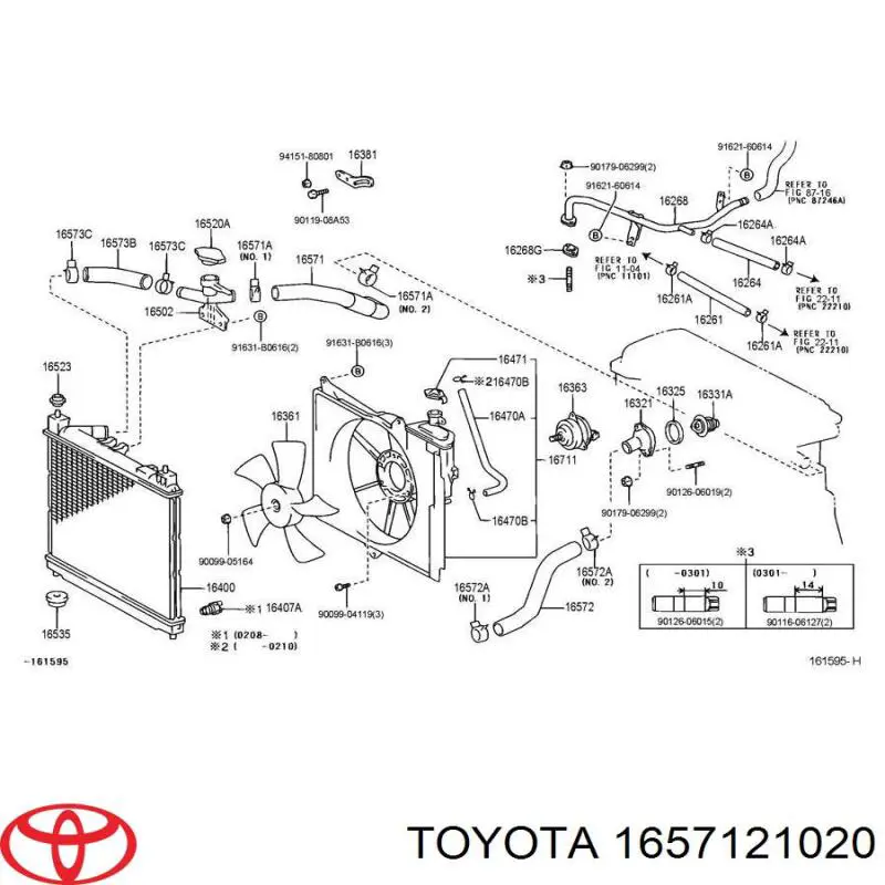Comprar 1657121020 Toyota Manguera de agua refrigerante