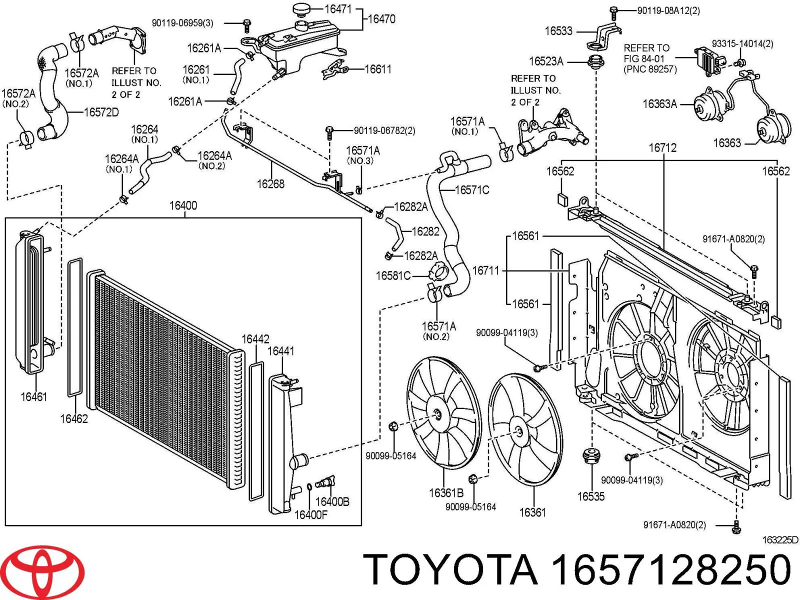 1657128250 Toyota tubería de radiador arriba