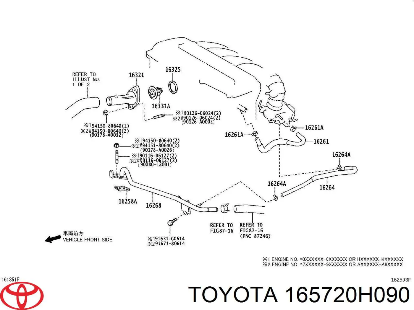 165720H090 Toyota manguera refrigerante para radiador inferiora