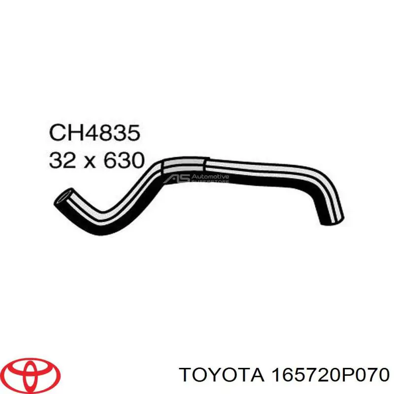 165720P070 Toyota manguera refrigerante para radiador inferiora