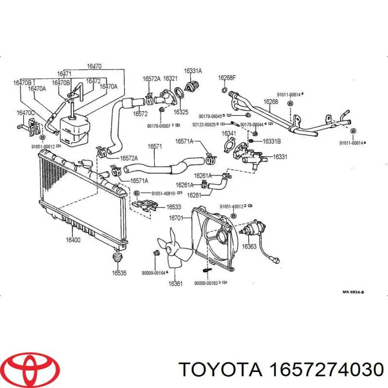 Comprar 1657274030 Toyota Manguera inferior del radiador
