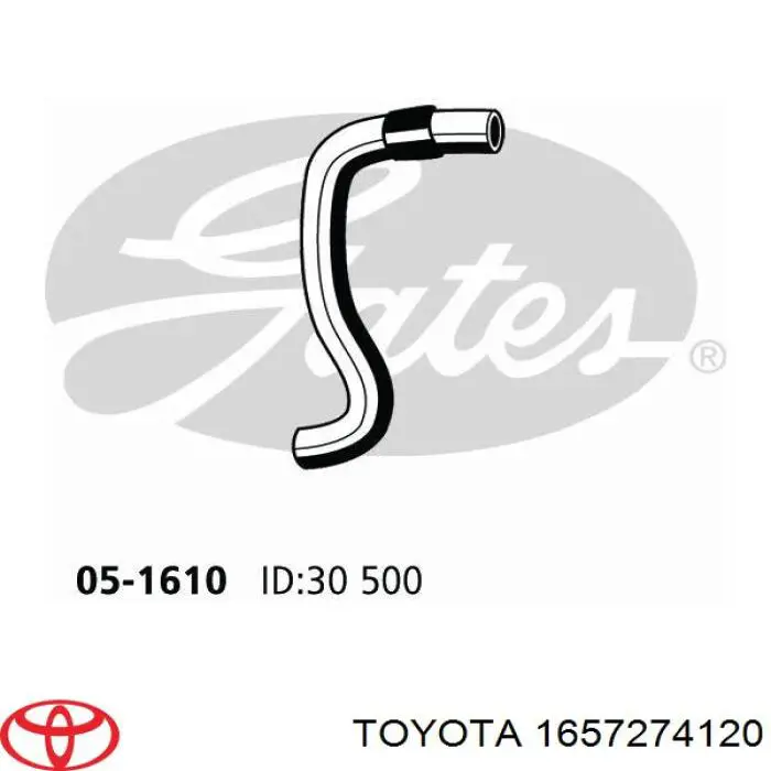 Manguera inferior del radiador Toyota 1657274120 precio, desde 38,55 EUR