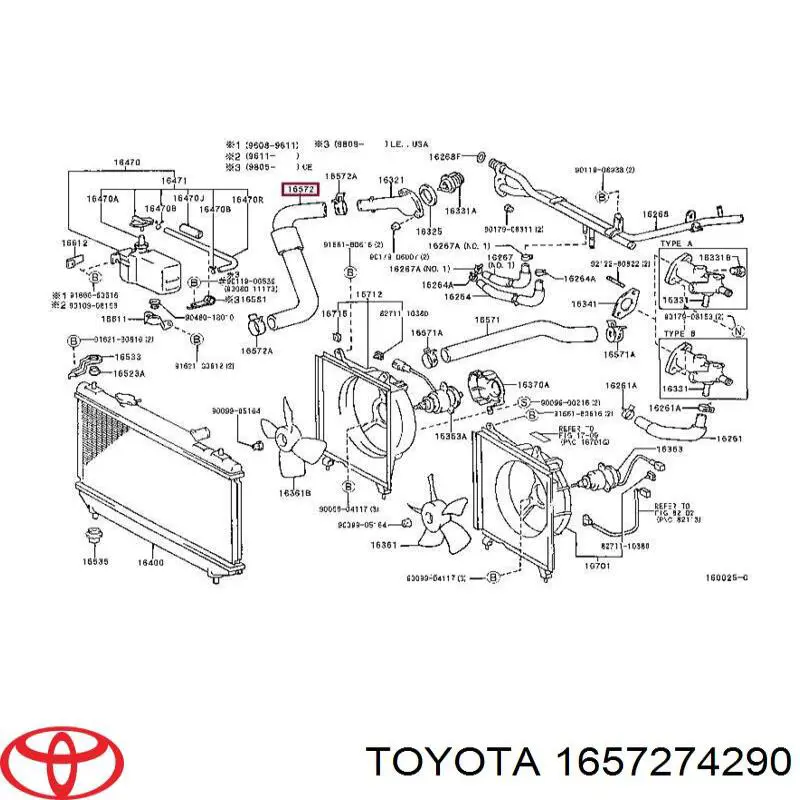 1657274290 Toyota manguera refrigerante para radiador inferiora