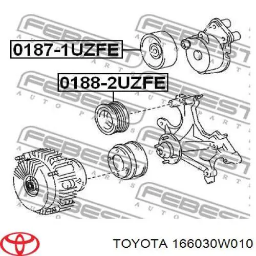 Comprar 166030W010 Toyota Polea tensora, correa poli V
