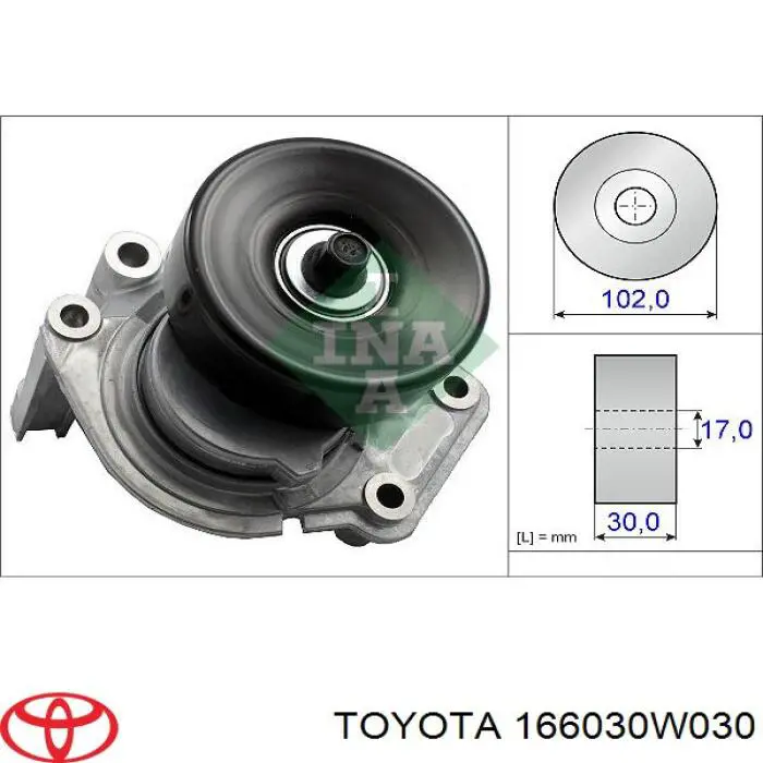 Rodillo tensor correa poli V Toyota 166030W030 precio, desde 20,44 EUR