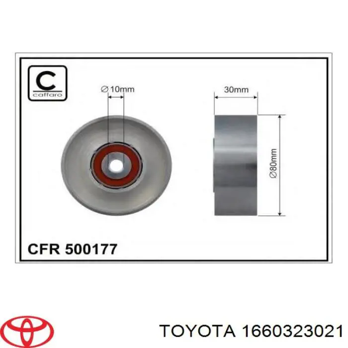 1660323021 Toyota polea inversión / guía, correa poli v