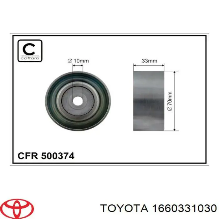 Comprar 1660331030 Toyota Polea inversión/guía, correa poli V