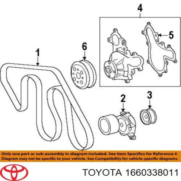 Comprar 1660338011 Toyota Polea inversión/guía, correa poli V