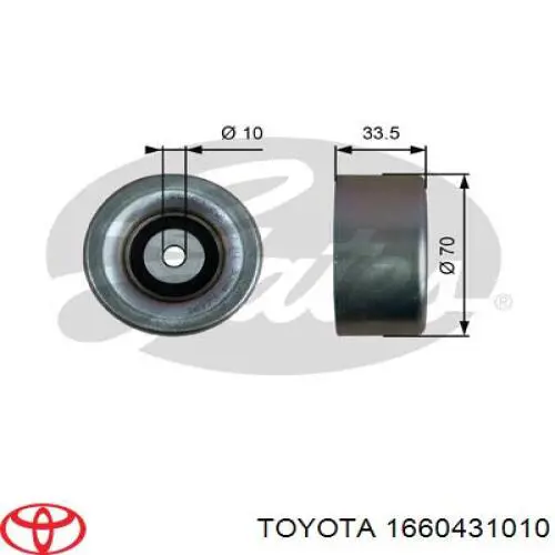 Rodillo guia Toyota 1660431010