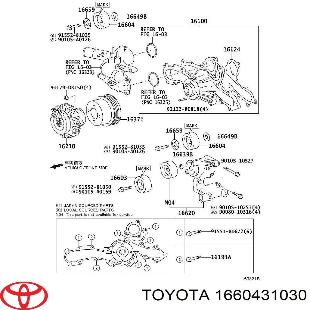1660431030 Toyota polea inversión / guía, correa poli v