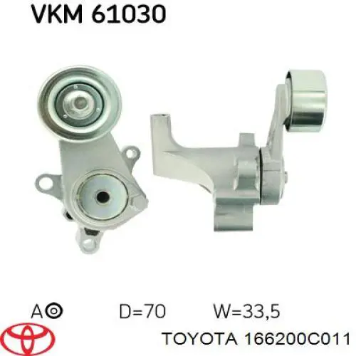 166200C011 Toyota tensor de correa poli v