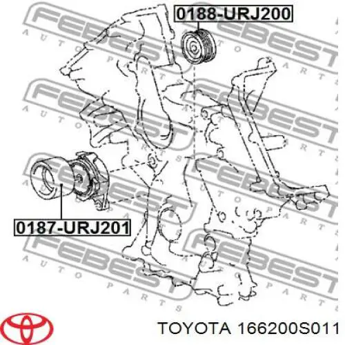 166200S011 Toyota tensor de correa poli v