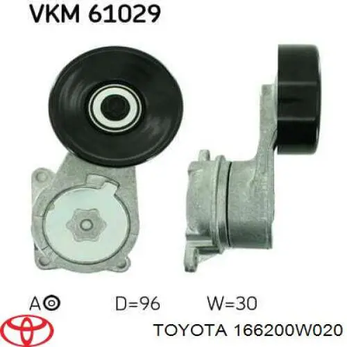 166200W020 Toyota tensor de correa, correa poli v