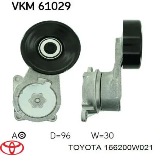 166200W021 Toyota tensor de correa, correa poli v