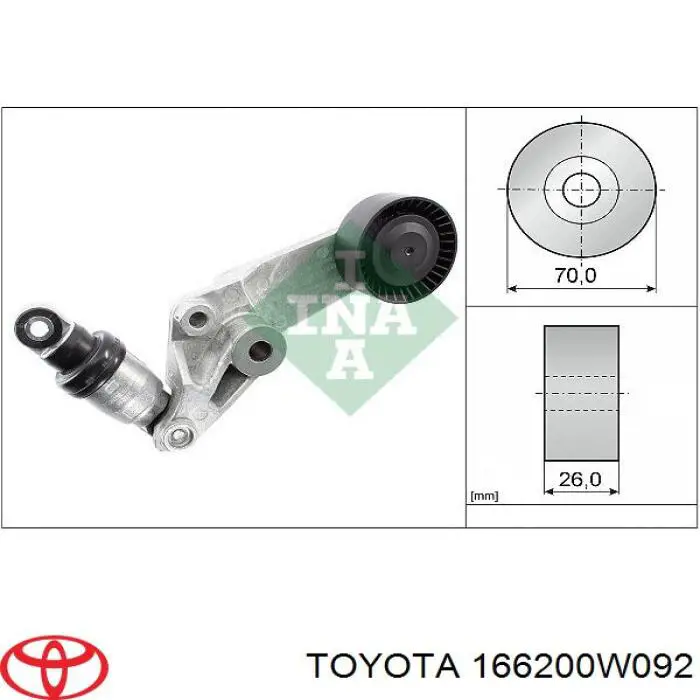 Tensor de la correa trapecial Toyota 166200W092 precio, desde 44,92 EUR