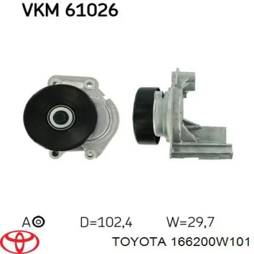 Tensor de la correa trapecial Toyota 166200W101 precio, desde 64,30 EUR