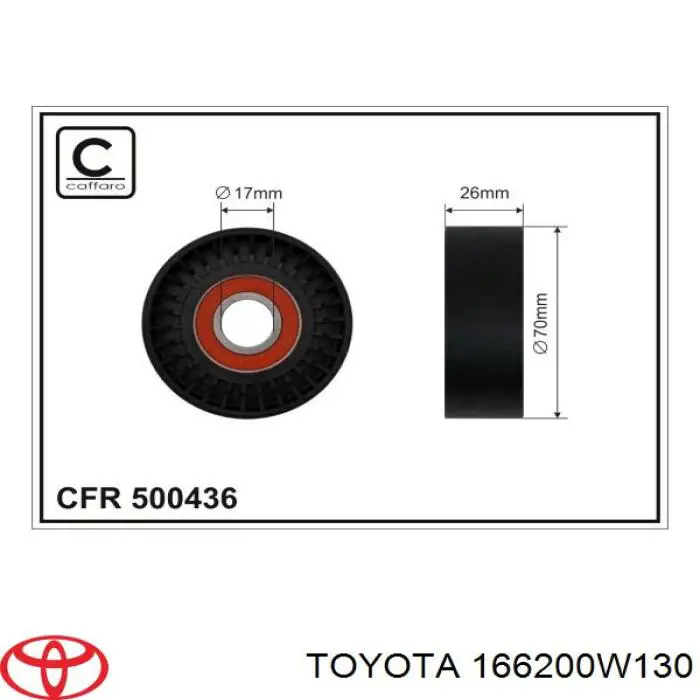 166200W130 Toyota tensor de correa, correa poli v