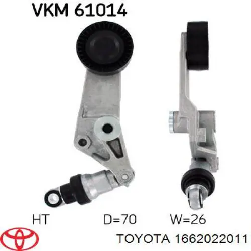 Tensor de correa, correa poli V Toyota Corolla E12