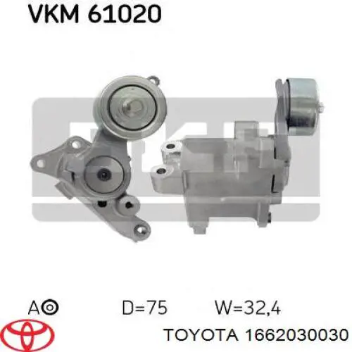 Tensor de la correa trapecial Toyota 1662030030 precio, desde 63,33 EUR