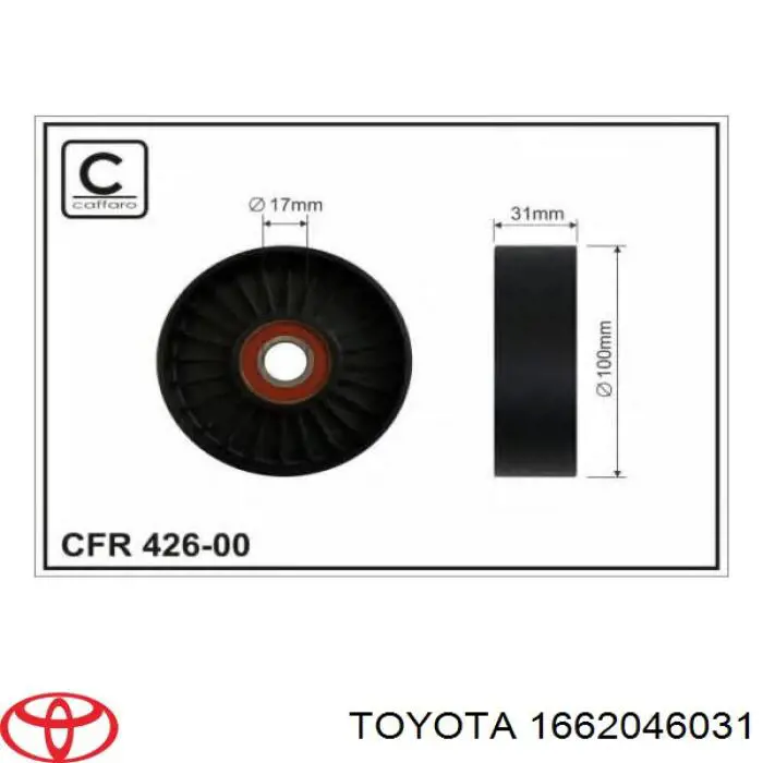 1662046031 Toyota tensor de correa, correa poli v