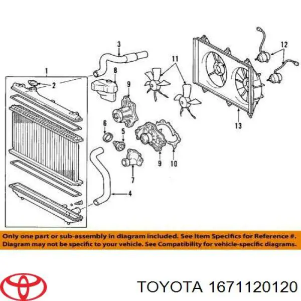 Comprar 1671120120 Toyota Bastidor, radiador